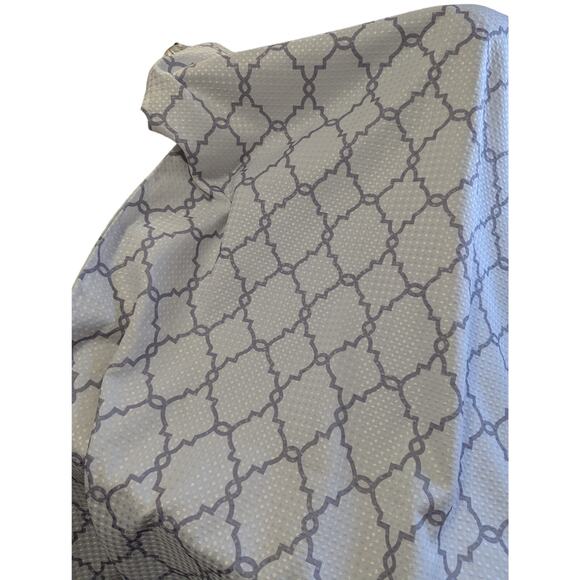 MON CHATEAU! SHIMMERY DOT TEXTURED WHITE, GRAY PATTERNED SHOWER CURTAIN, FABRIC! - Picture 7 of 9